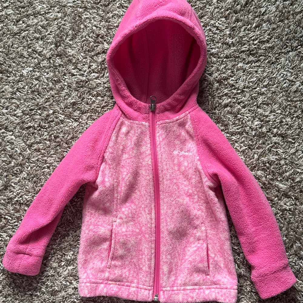 Columbia hooded fleece jacket Bright Pink.